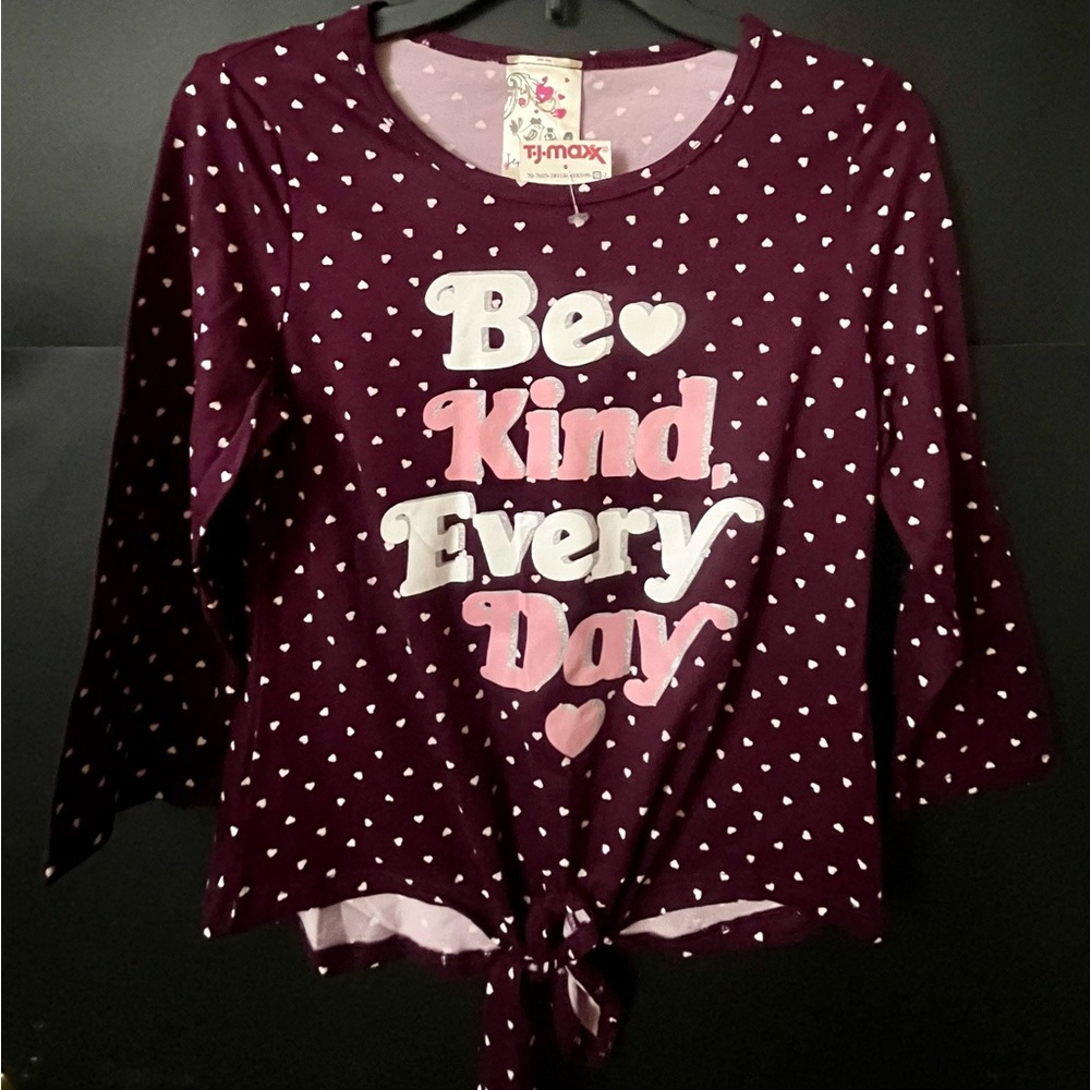 BNWT-Girls Sz 12 poly-blend waist tie shirt